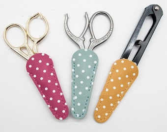 scissor case, Coloful Scissor Sheath, Faux Leather Cover For Embroidery Scissors, Hair Scissors Cover, Scissors Safety Tip Cover,
