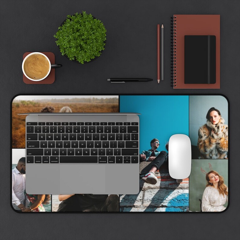 Photo Collage Desk Mat Desk Pad Photo Desk Mat Custom Desk Etsy
