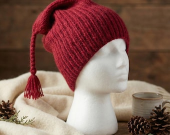 Melt the Ice Hat Knitting Pattern | Historic Norwegian Protest Red Pointed Hat | Digital Download | Wool Winter Beanie with Tassel | Scandi