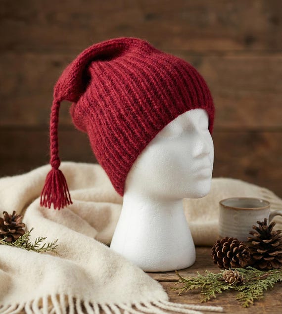 Melt the Ice Hat Knitting Pattern | Historic Norwegian Protest Red Pointed Hat | Digital Download | Wool Winter Beanie with Tassel | Scandi