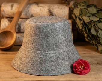 Traditional Sauna Hat for Banya & Spa | Heat Protection Cap |  Bathhouse Hat | Finnish Sauna Accessories | Sauna Gift