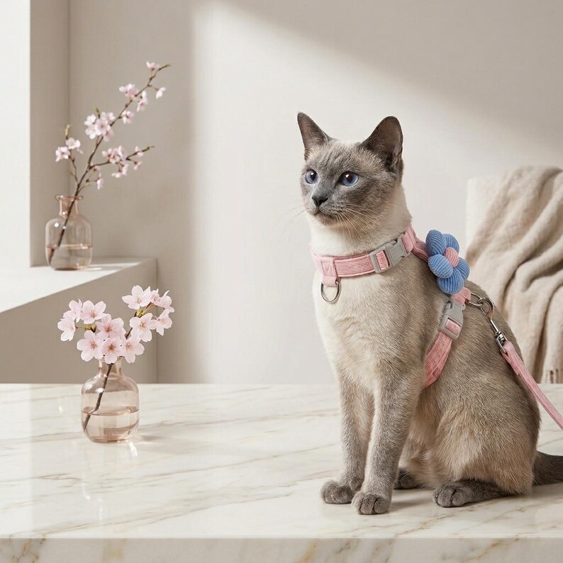 Cat Harness and Leash Set, Escape Proof Cat Harness, Cute Floral Soft ...