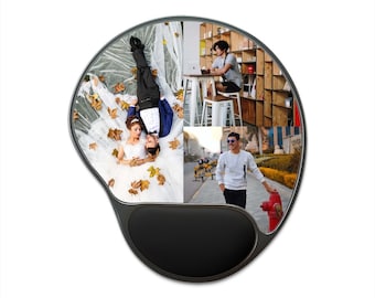 Personalized Mousepad with Wrist Support, photo collage mousepad, custom mousepad, picture mousepad, photo gaming mousepad, custom desk mat