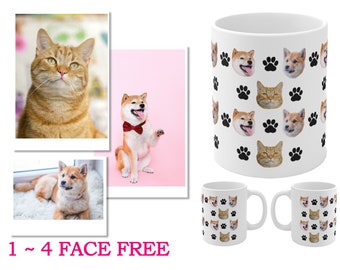 custom dog mug 3 dogs - Dog Mom Coffee Mug -personalized dog mug - Dog Picture On Mug - dog coffee mug personalized - Multiple Dog Face Mug