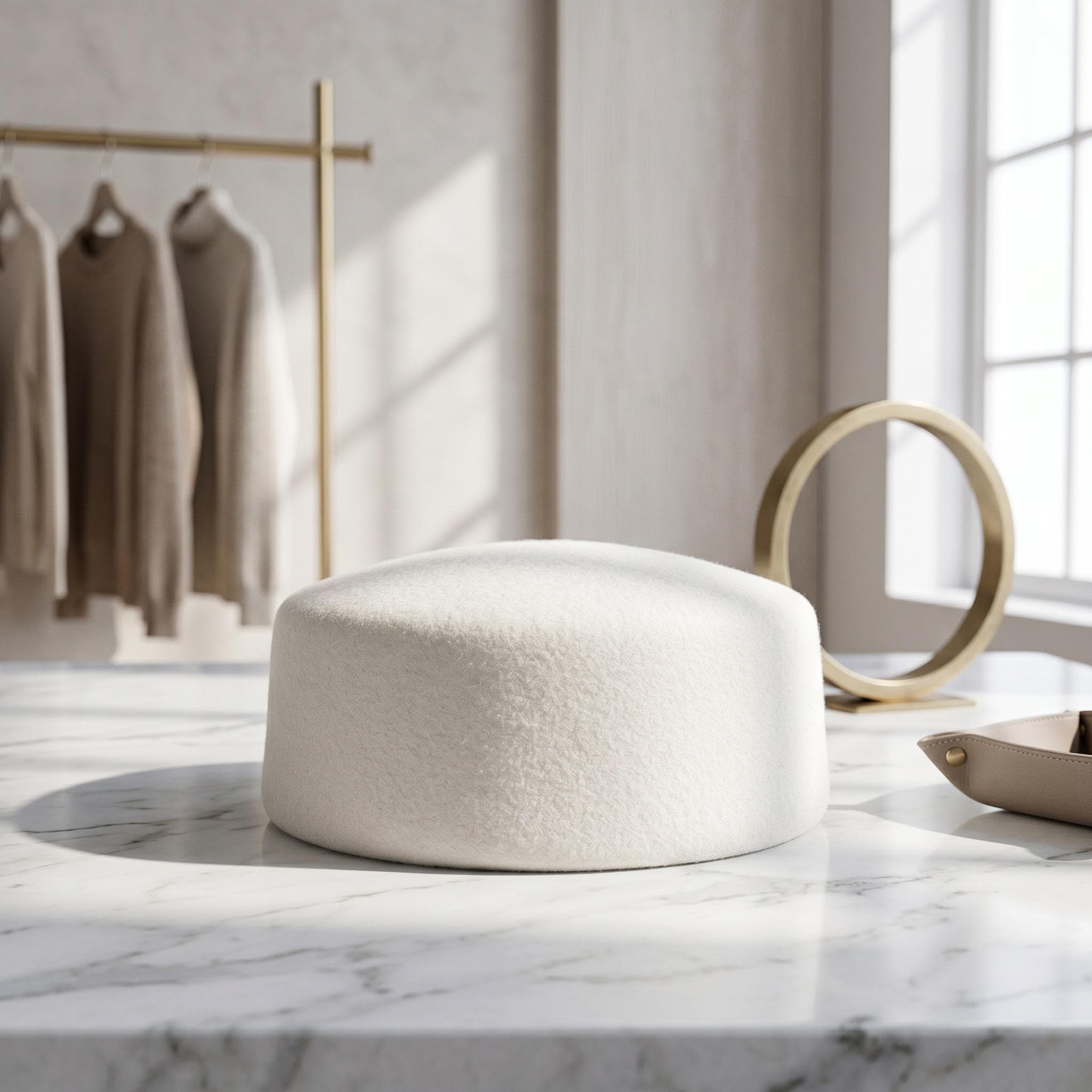Elegant 100% Wool Pillbox Hat for Women Structured French Style High Crown Felt Hat Chic Warm Vintage Bucket Hat