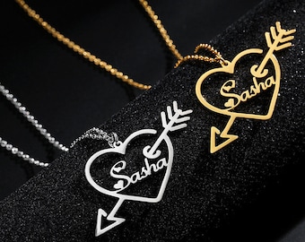 Custom Heart Necklace, Personalized Heart Necklace, Engraved Heart Necklace, Personalized Necklace, Silver Heart Necklace,