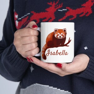 custom red panda mug, personalized cute red panda mug, Red Panda Gift, Panda Birthday Mug, Red Panda Cup, animal lover mug, kids mug