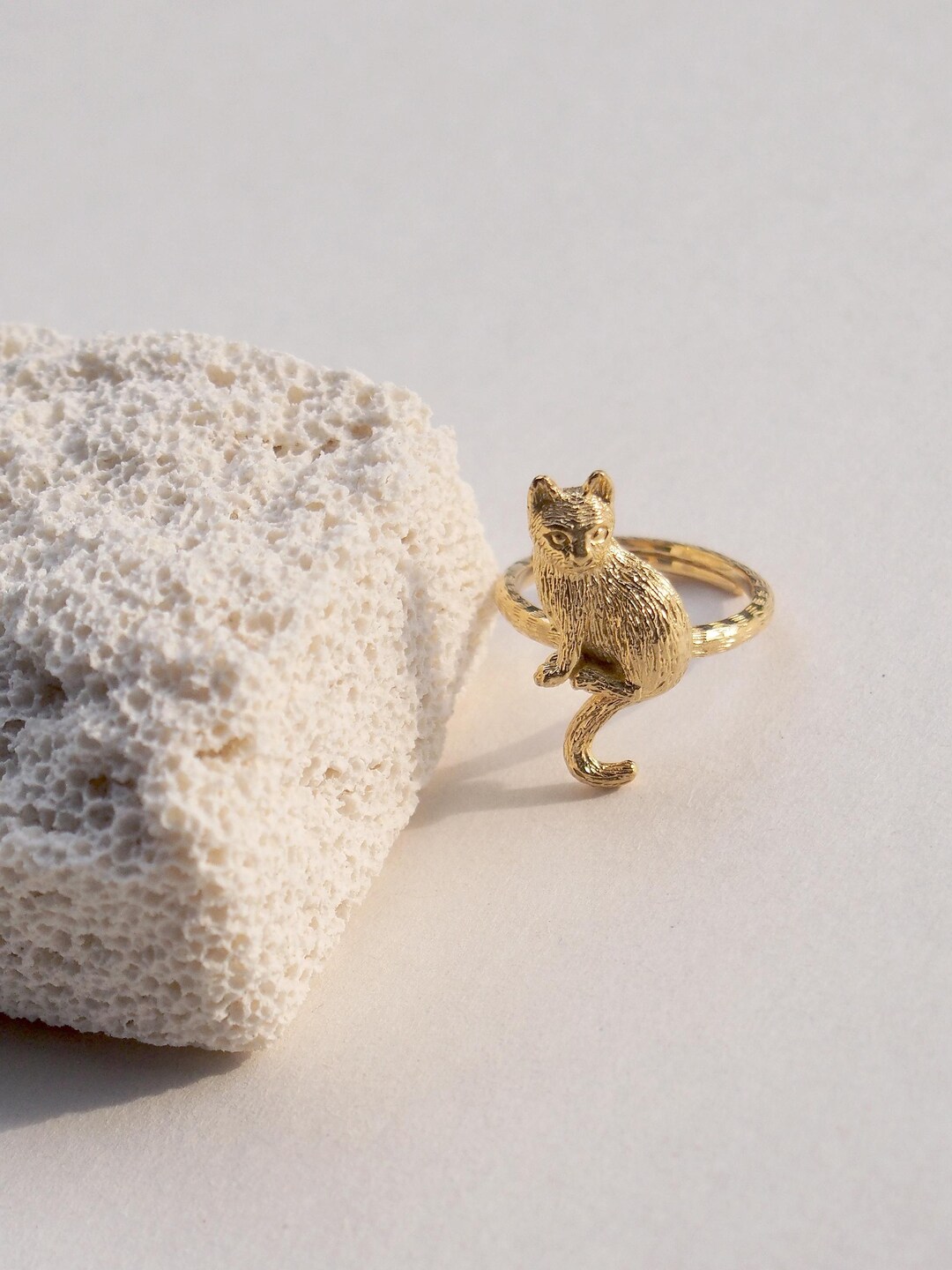 Murmur Sitting Cat Ring, 925 Sterling Silver Ring, Silver Ring ...