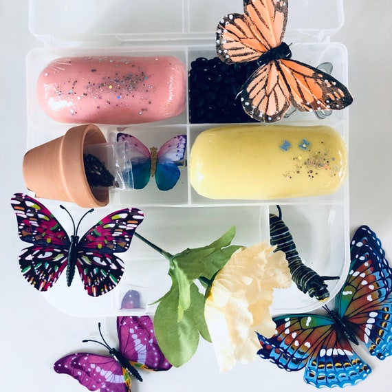 Spring Playdough box/ butterfly/ butterfly kisses / spring