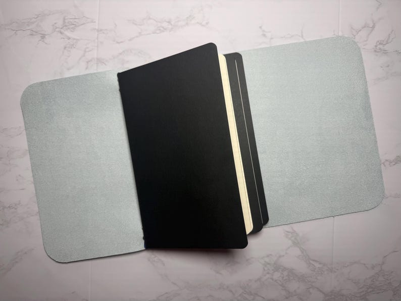 Light Blue A5 Faux Leather Refillable Journal Cover – Tri-fold Notebook ...