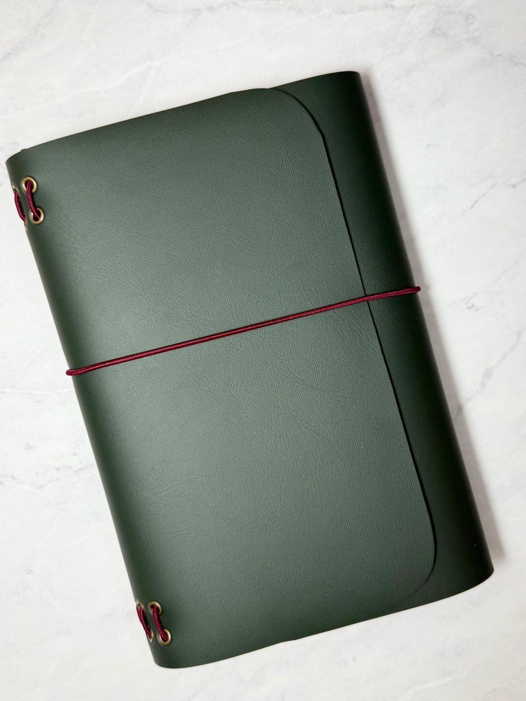 Dark Green A5 Faux Leather Refillable Journal Cover – Tri-fold Notebook ...