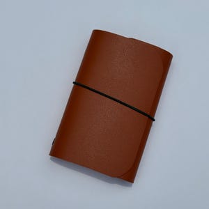 Braun A6 Kunstleder nachfüllbares Journal Cover - Tri-Fold Notebook Portfolio, Reise-Notizbuch