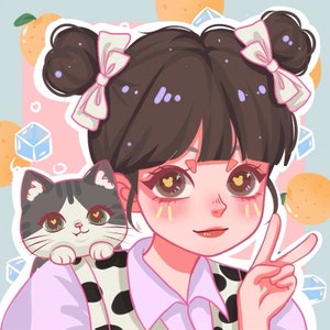 Benutzerdefinierte Cartoon Porträt niedlichen Chibi Cartoon Auftrag Digitales Porträt Social-Media-Profilbild Kopfschuss Porträt Twitch Icon Emote