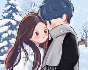 Niestandardowy portret anime Słodki Chibi Rysunek Komisyjny Cyfrowy portret Zdjęcie profilowe w mediach społecznościowych Portret strzału w głowę Ikona Twitch Emotka