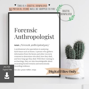 Forensic Anthropologist Gifts Anthropology Gift Graduation Card for Decor Birthday Student Home Office Art Funny Graduate Wall Poster Grad