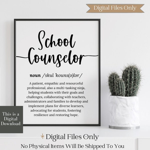 School Counselor Office Decor Counselling Poster Appreciation Card Decor Counseling Print Graduation Poster MHC Desk Gift Thank You Sign