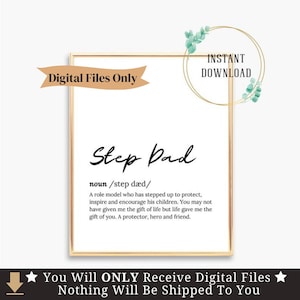 Step Fathers Day Card from Daughter Gift Stepdad Bonus Step Dad Cards Gifts Funny Quotes Poster for Blended Family Signs Birthday Sign Print