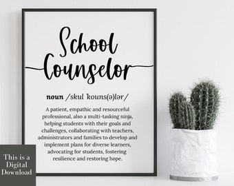 School Counselor Office Decor Counselling Poster Appreciation Card Decor Counseling Print Graduation Poster MHC Desk Gift Thank You Sign