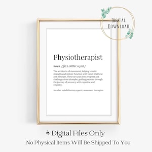 Tarjeta de Navidad de regalo para fisioterapeuta Impresión de fisioterapia Regalos para estudiantes de fisioterapia Decoración de escritorio de graduación de agradecimiento Arte de pared