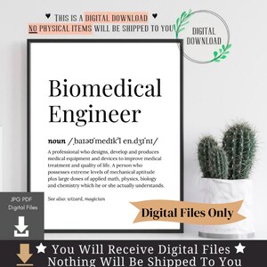 Ingegnere Biomedico Regali Laurea Gift Card Scienza Arte Ingegneria Studente Biglietti di compleanno per lui la sua stampa citazione decor poster laureato