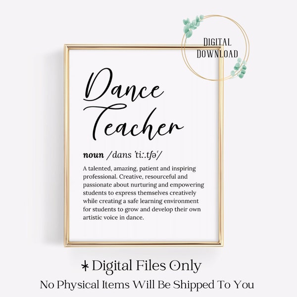 Dance Teacher Thank You Card Gifts Appreciation Gift for Dance Teachers End of Year Quote Unique School Birthday Art Posters Christmas Decor