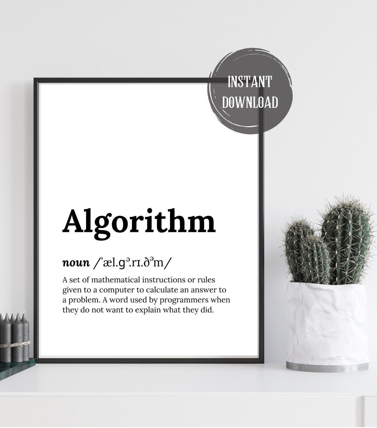 Algorithm Funny Programmer Birthday Card Computer Programmer Art Gift ...