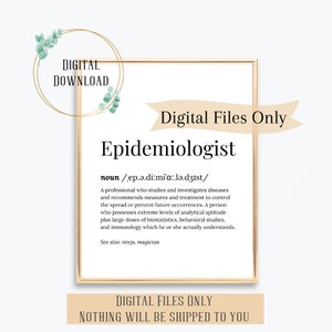 Épidémiologiste Cadeau Épidémiologie Art Cadeaux Carte de fin d’études pour la santé publique Science Design Affiche Citations drôles Décor Mur Étudiant Anniversaire