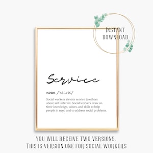 Service Social work quotes Social Worker Gift MSW social work poster therapist office counselor poster school social worker wall art Desk