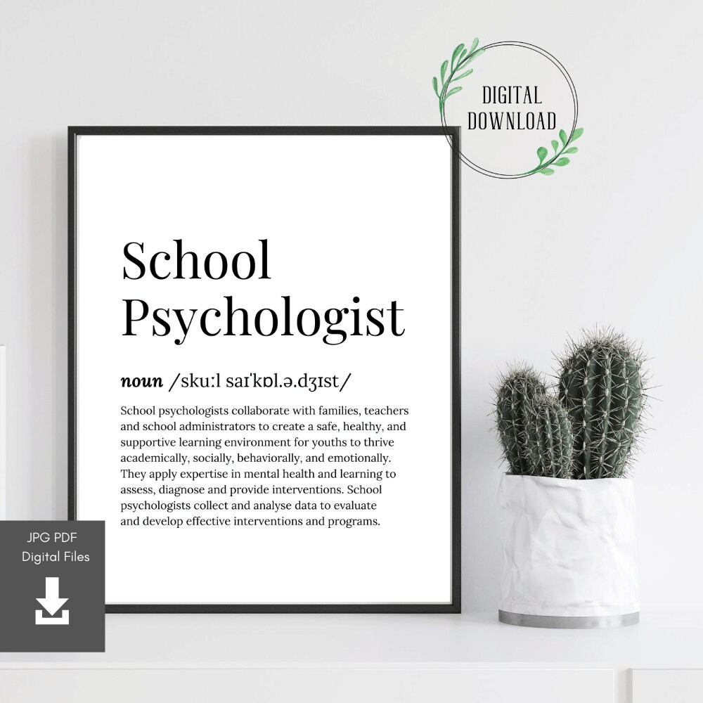 School Psychologist Definition Poster Gift Psych Printable Etsy Australia