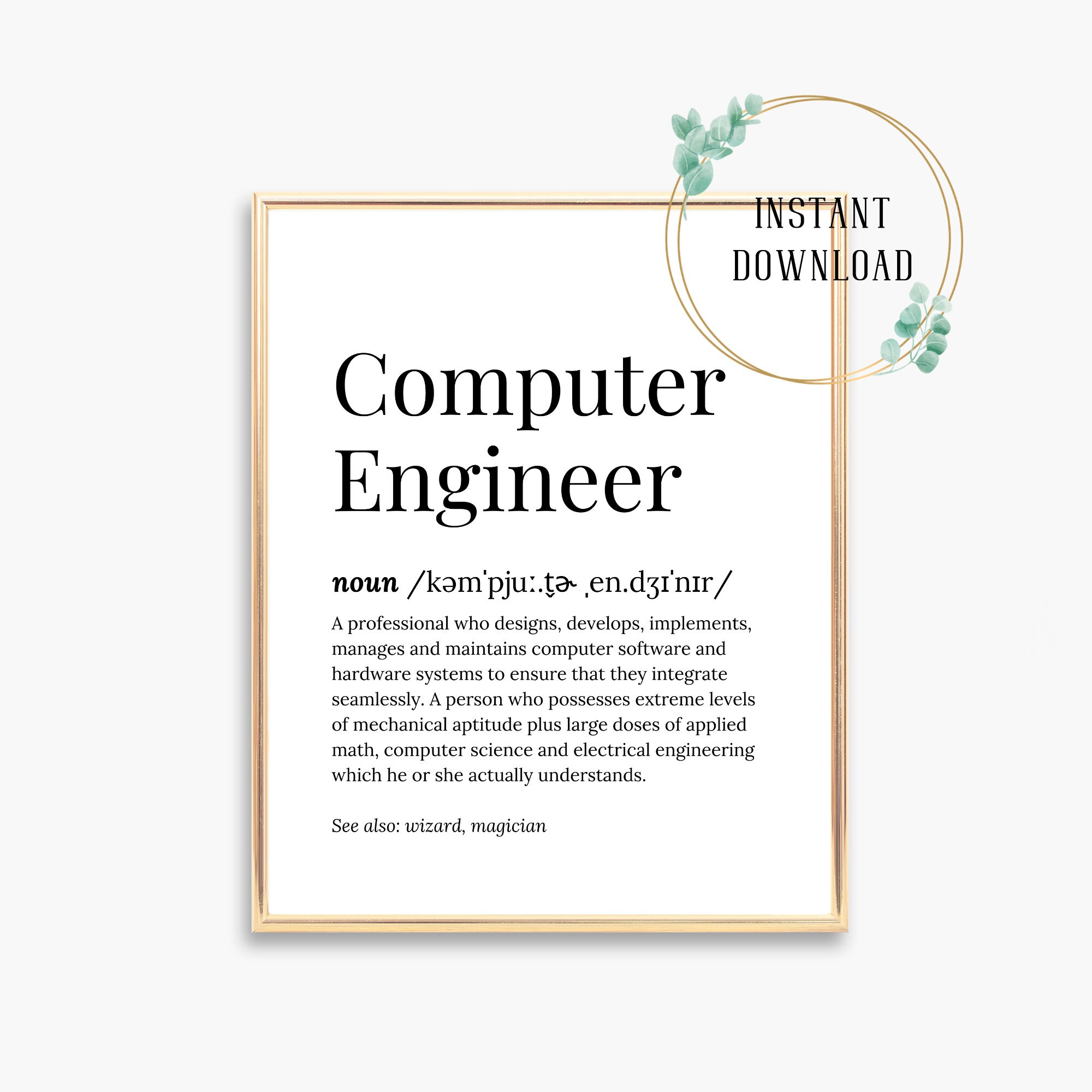 Art & Collectibles Computer Engineering Gift Personalized Engineer Wall ...