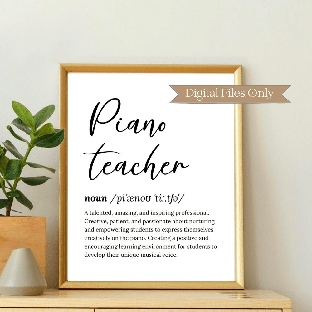 Piano Teacher Card Gift Thank You Appreciation Gifts for Etsy UK