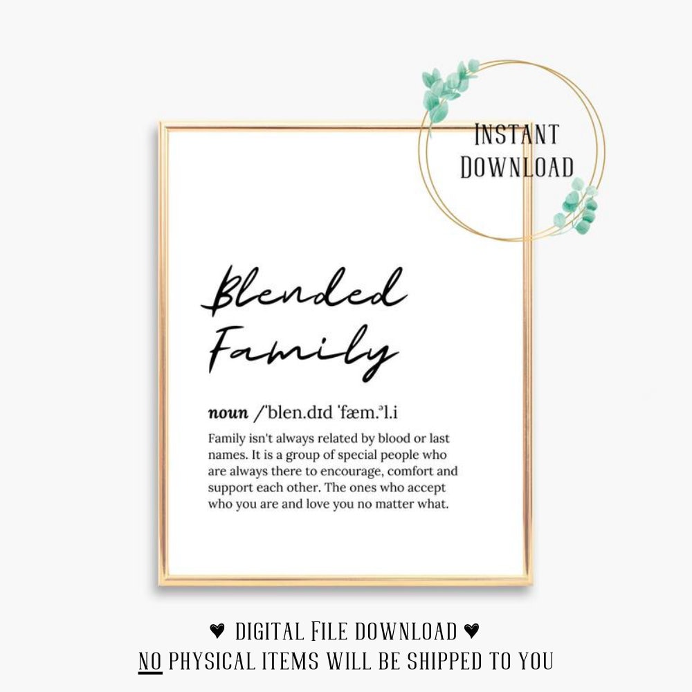 Pretty Wedding Invitation for Blended Families digital or Printed