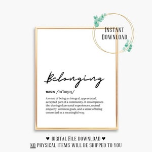 Belonging Social work Quotes MSW poster therapist counselor poster quotes school social worker psychology wall art psychologist office decor