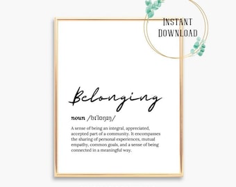 Belonging Social work Quotes MSW poster therapist counselor poster quotes school social worker psychology wall art psychologist office decor