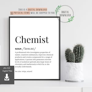 Carte de chimiste Signe Cadeau Chimie Étudiant Cadeaux Chimie Graduation Décor Joyeux anniversaire Affiche majeure Chimiste Art mural pour les cartes de retraite