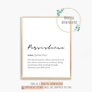 Persistence Social Work Poster Social work quote MSW Graduation Gift LCSW counselor poster quotes school social worker wall art office decor