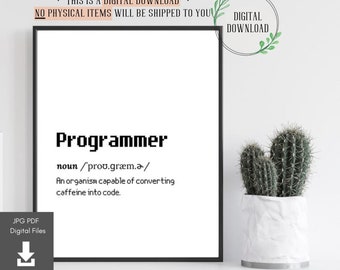 Programador tarjeta de cumpleaños programador de computadoras arte regalo programador decoración codificador codificación regalos de cumpleaños cartel de graduación programación novio