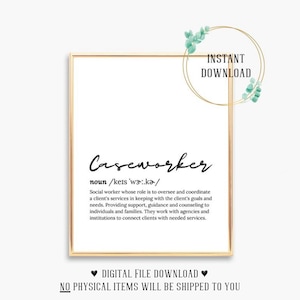 Social Work Quote Poster Caseworker Case Worker Gift Appreciation Manager Quote BSW MSW school office decor LCSW Graduation wall art Gifts