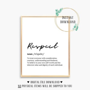 Respect Social Worker Printable Quote Print MSW Graduation Gift School Caseworker Therapist Quotes Masters of Social Work Art Medical LCSW