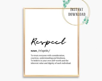 Respect Social Worker Printable Quote Print MSW Graduation Gift School Caseworker Therapist Quotes Masters of Social Work Art Medical LCSW