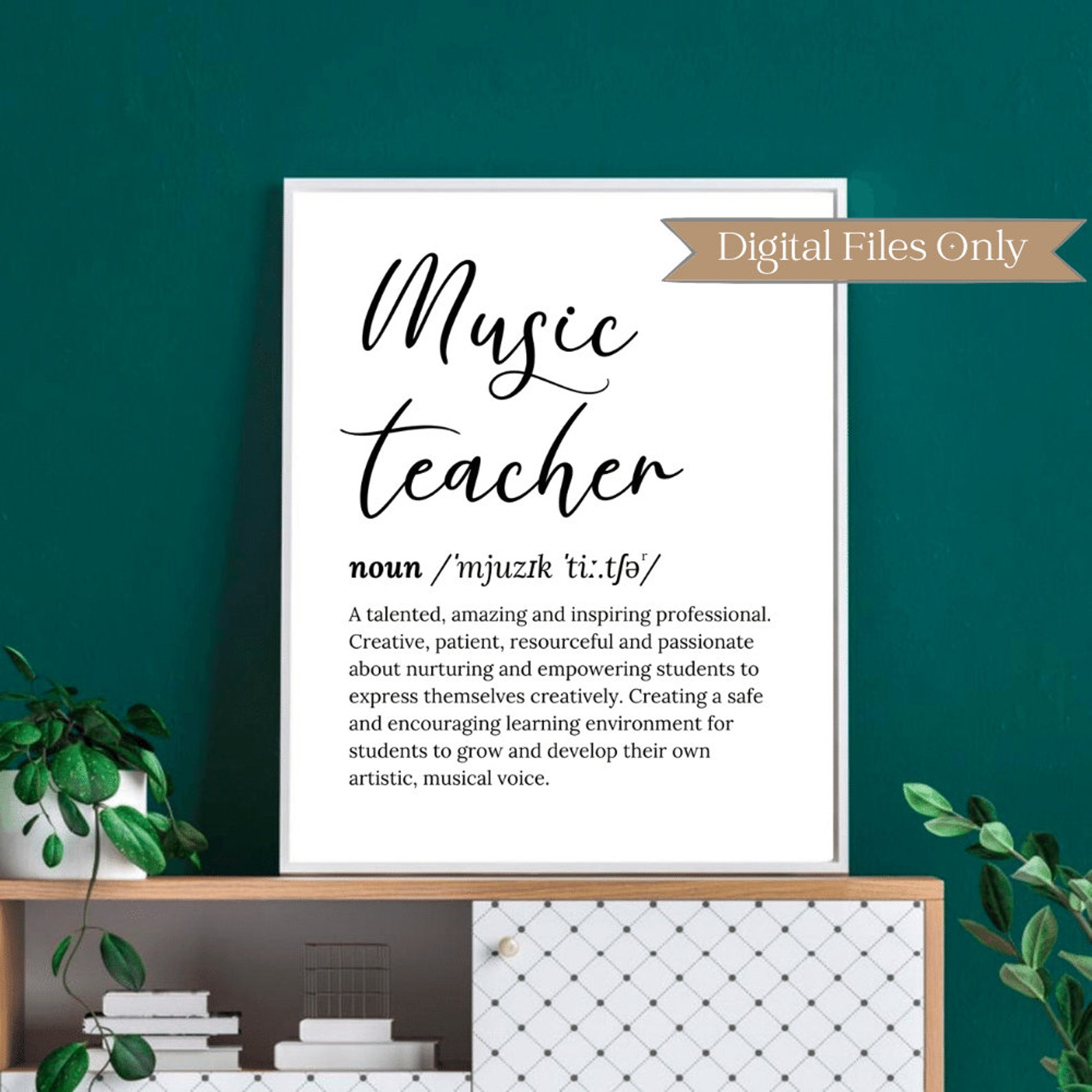 Music Teacher Thank You Card Gift Print Appreciation Gifts for Etsy