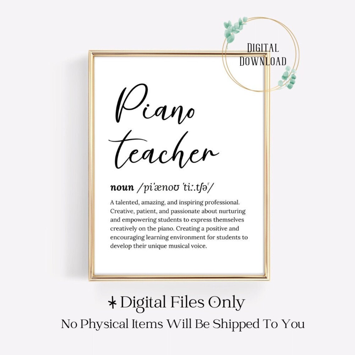 Piano Teacher Card Gift Thank You Appreciation Gifts for Etsy UK