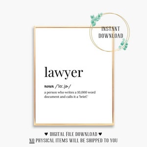 Avocat carte d’anniversaire avocat bureau décor avocat mur art épouse de l’avocat citation drôle avocat cadeau drôle avocat Art Print affiche présente impression