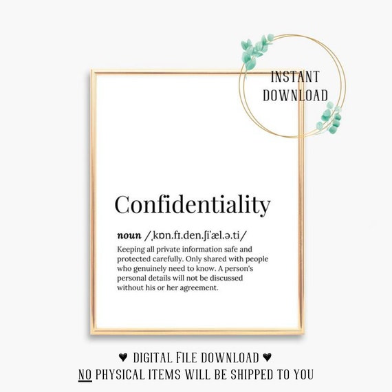 Confidentiality Poster Social Worker Quotes Therapist | Etsy
