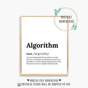 Algorithmus Lustiger Programmierer Geburtstagskarte Computer Programmierer Kunst Geschenk Wand Dekor Coder Codierung Geschenke Programmieren Poster Freundin Freund