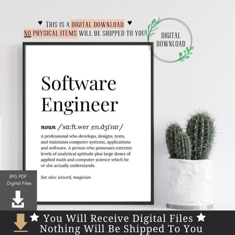 Software Engineer Gift Engineering Graduation Gifts for Grad Etsy