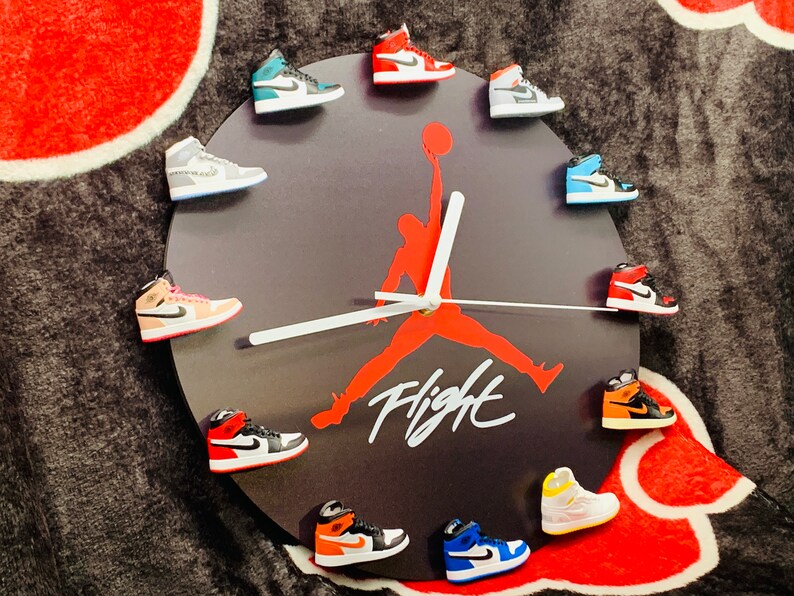 clock with mini sneakers