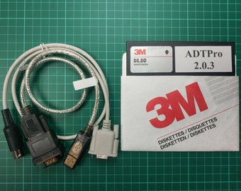 Apple IIc serial cable and boot disk for ADTPro with USB serial port adapter