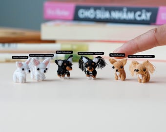 ミニチュア 陶器 犬 チワワ 赤ちゃん ペット 動物 小さな白い置物