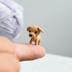 Micro Labrador - Tiny Crochet Miniature Dog Stuffed Animals - Pet for Dollhouse Collections